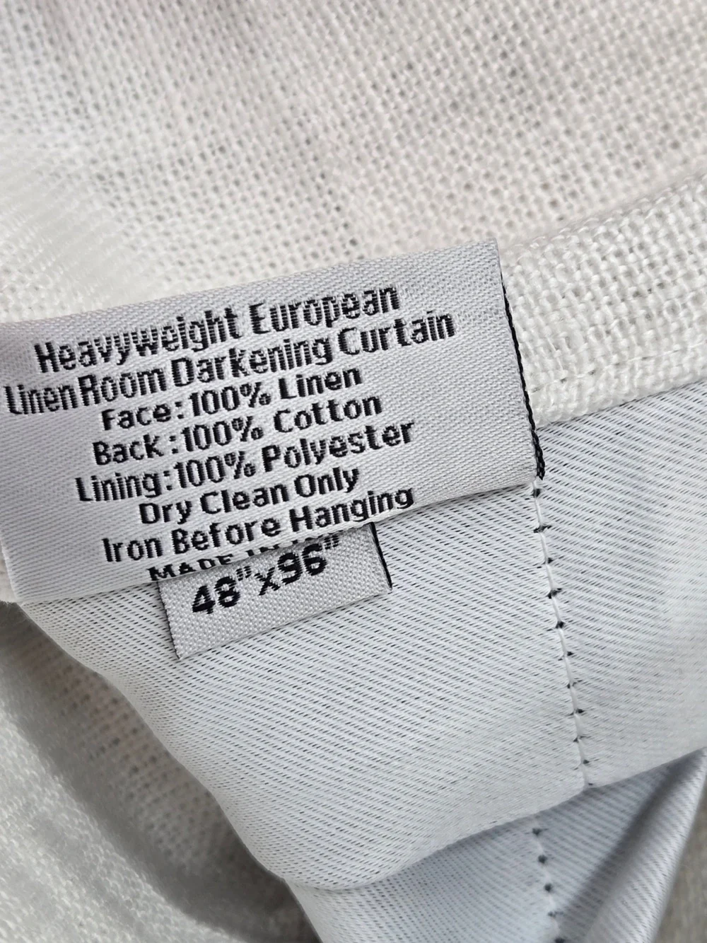 NWT QUINCE Set 2 48x96 Heavyweight European Linen Room Darkening Curtains 0244